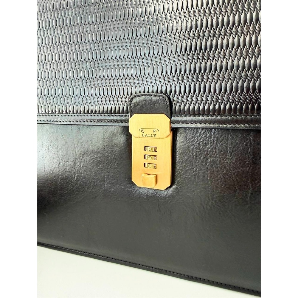 Vintage Bally Leather Briefcase Italy Reptile Embossed Laptop Business Bag - Picture 6 of 9